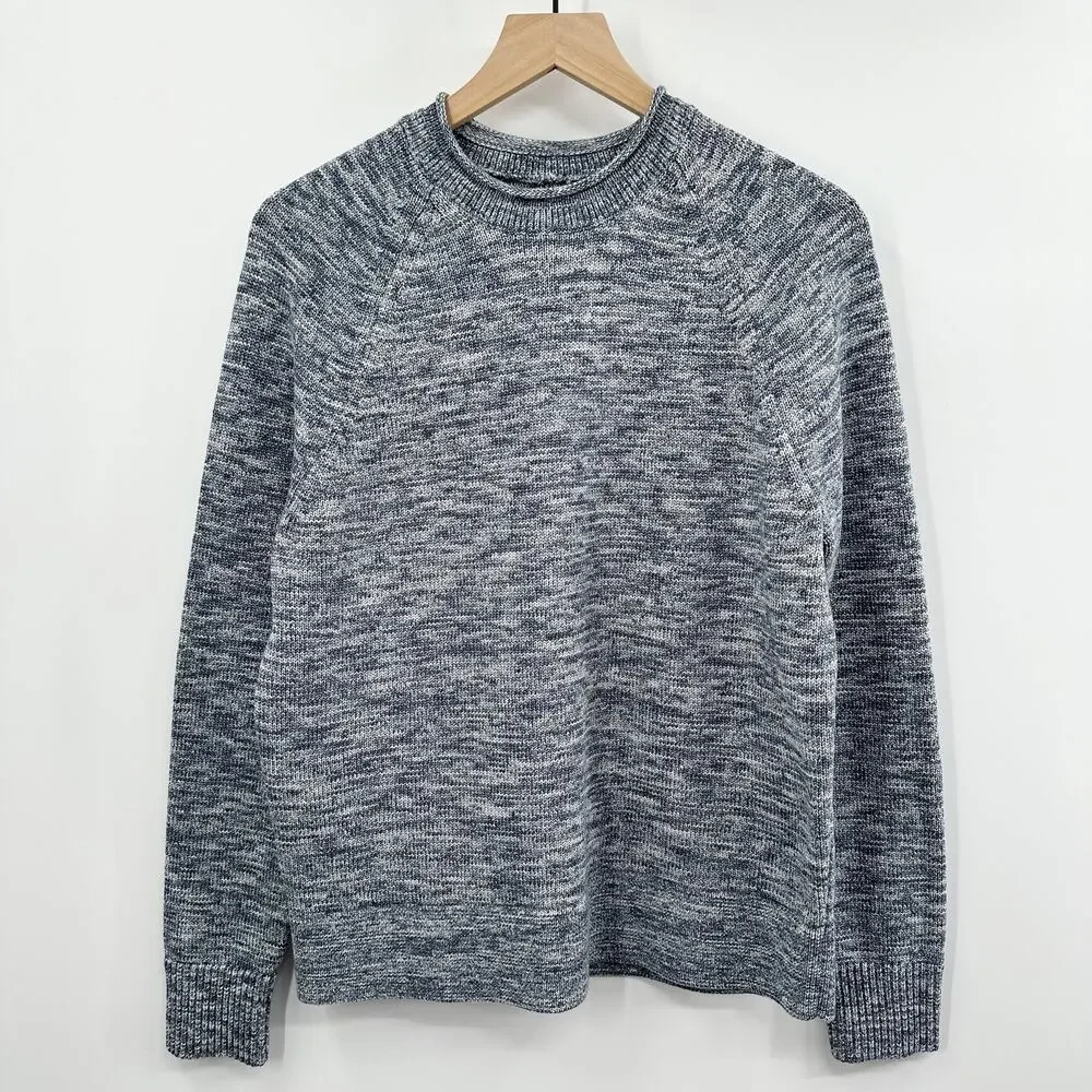Lululemon Boxy Cotton-Blend Sweater Fisherman Knit‎ in Blue Gray Size Small - Picture 3 of 13